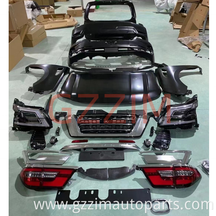 Plastic Front & rear Bumper Grille Full Sets Bodykit Upgrade Parts For Patrol 2016 Upgrade To 2020